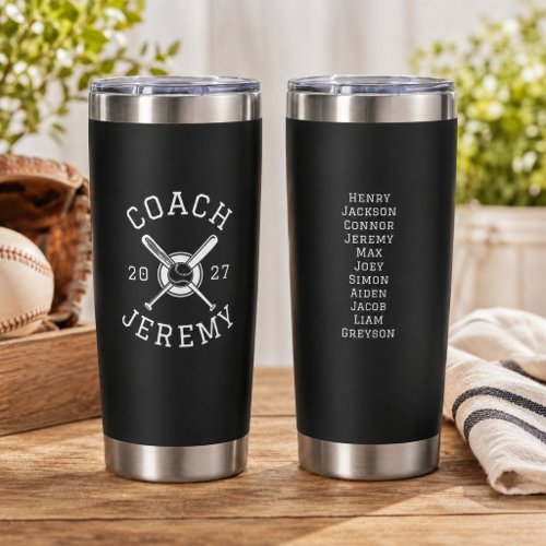 Personalized Baseball Coach Custom Appreciation Insulated Tumbler