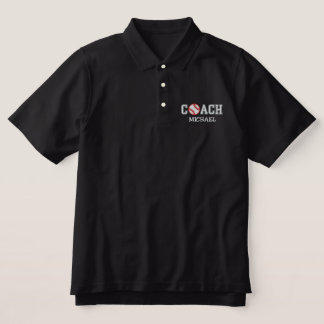 Personalized Baseball Coach Embroidered Polo Shirt