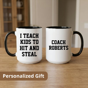 Personalized Baseball Coach Gift, Softball Manager Mug