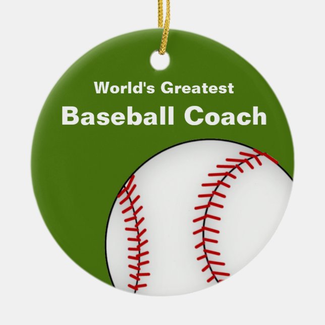 Personalized Baseball Coach  Ornament (Front)