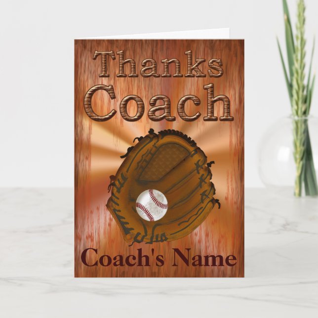 PERSONALIZED Baseball Coach Thank You Card (Front)