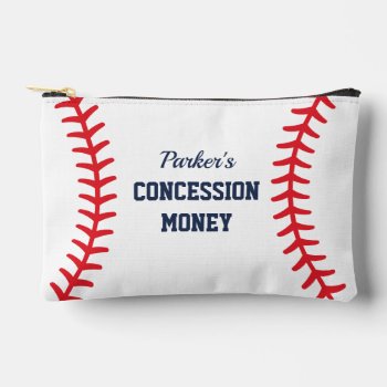 Personalized Baseball Concession Money Accessory Pouch by RedwoodAndVine at Zazzle