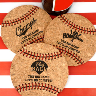 Personalized Baseball Cork Coaster