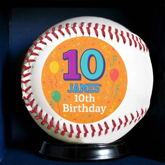 Personalized Baseball, Custom Name & 10th Birthday Baseball (Creator Uploaded)