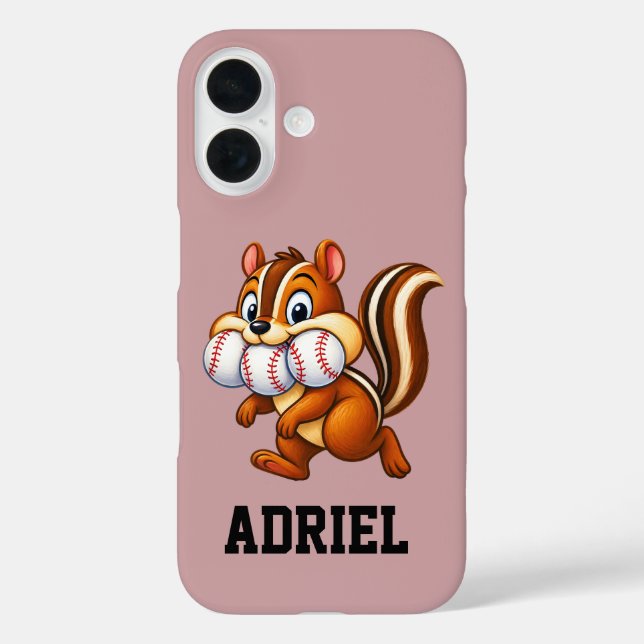 Personalized baseball design featuring a chipmunk Case-Mate iPhone case (Back)