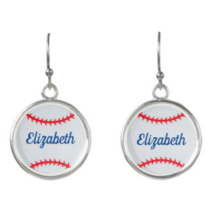 Personalized Baseball Earrings