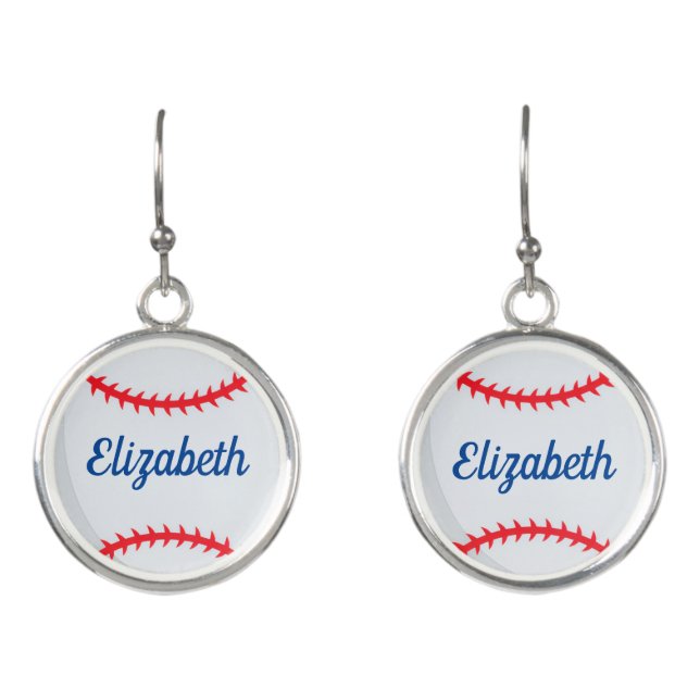 Personalized Baseball  Earrings (Front)