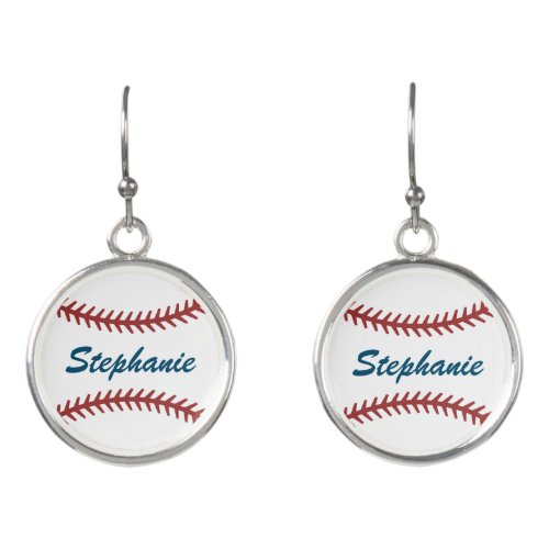 Personalized Baseball Earrings