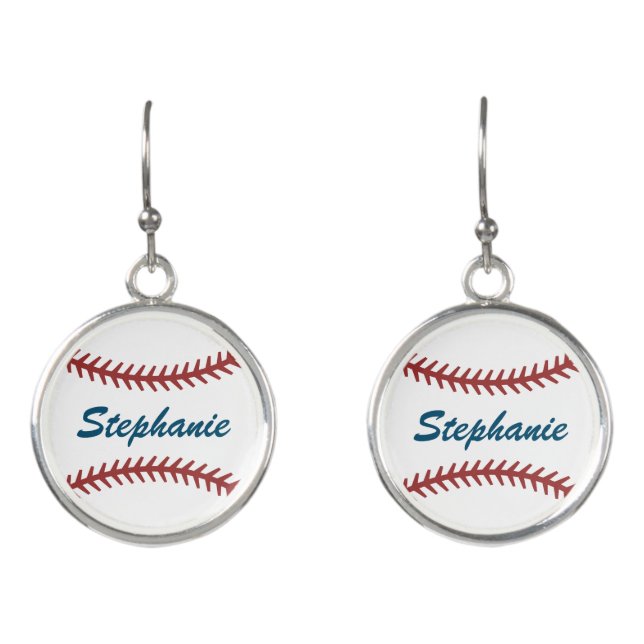 Personalized Baseball Earrings (Front)