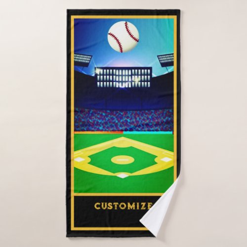 Personalized Baseball Fan Bath Towel Set