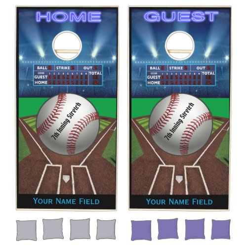 Personalized Baseball Field _ Cornhole Set