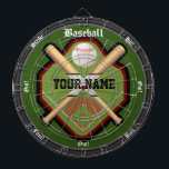 Personalized Baseball Field Dart Board<br><div class="desc">An awesome baseball inspired dartboard perfect for the sports fan or man-cave. Features a fun custom baseball field logo with personalized text (simply write in your name at the YOUR NAME section). Great for traditional dart games or for making ones of your own and fully customizable to add numbers, change...</div>