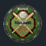 Personalized Baseball Field Dart Board<br><div class="desc">An awesome baseball inspired dartboard perfect for the sports fan or man-cave. Features a fun custom baseball field logo with personalized text (simply write in your name at the YOUR NAME section). Great for traditional dart games or for making ones of your own and fully customizable to add numbers, change...</div>