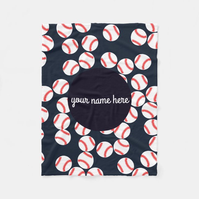 Personalized Baseball Fleece Blanket (Front)