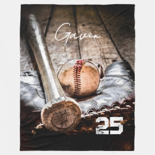 Personalized Baseball Fleece Blanket Great Customi