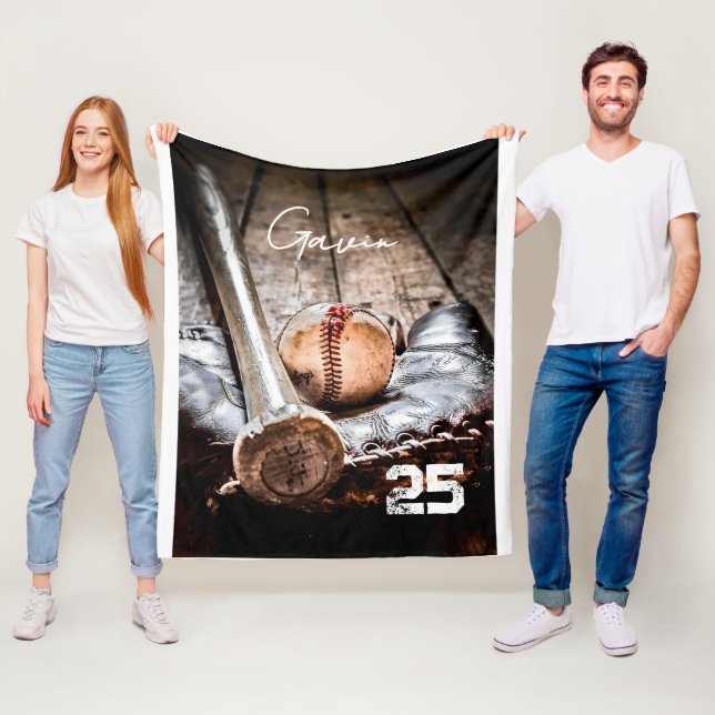 Personalized Baseball Fleece Blanket Great Customi (In Situ)