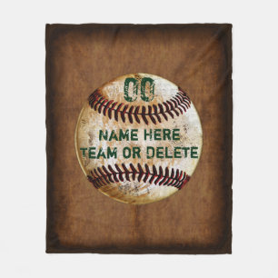 Personalized Baseball Fleece Blanket, Your Text
