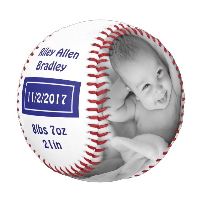 Personalized Baseball for Newborn Babies Gift (Angled)