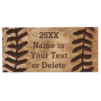 Personalized Baseball Gifts Custom Wooden Usb 3.0 Wood Flash Drive by YourSportsGifts at Zazzle