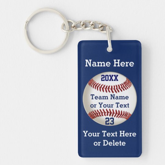Personalized Baseball Gifts for Players 5 Text Box Keychain
