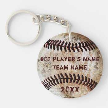 Personalized Baseball Gifts For Players  Baseball  Keychain by YourSportsGifts at Zazzle