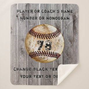 Personalized Baseball Gifts for Players or Coaches Sherpa Blanket