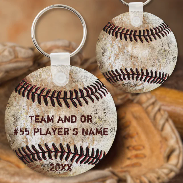 PERSONALIZED Baseball Gifts for Players, Seniors Keychain Zazzle