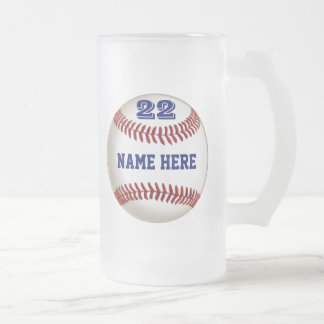 Personalized Baseball Glass Frosted or other style Frosted Glass Beer Mug