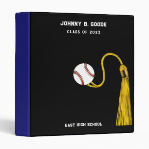 Personalized Baseball Grad Scrapbook 3 Ring Binder