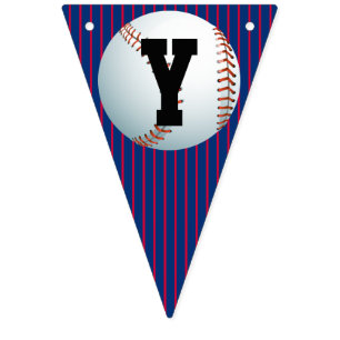 Personalized Baseball Happy Birthday Bunting Flags