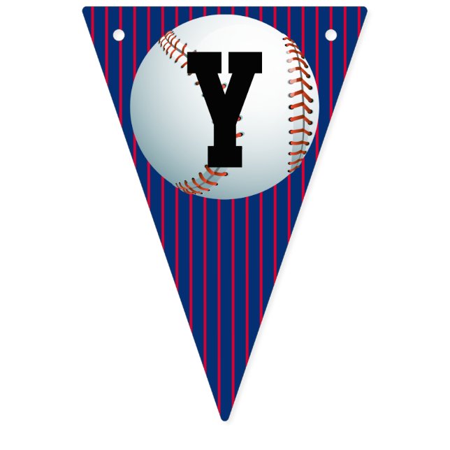 Personalized Baseball Happy Birthday Bunting Flags (Sixth Flag)