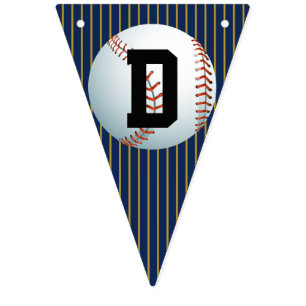 Personalized Baseball Happy Birthday Bunting Flags