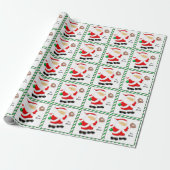 Personalized Baseball Holiday Gift Wrapping Paper (Unrolled)