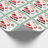 Personalized Baseball Holiday Gift Wrapping Paper (Corner)