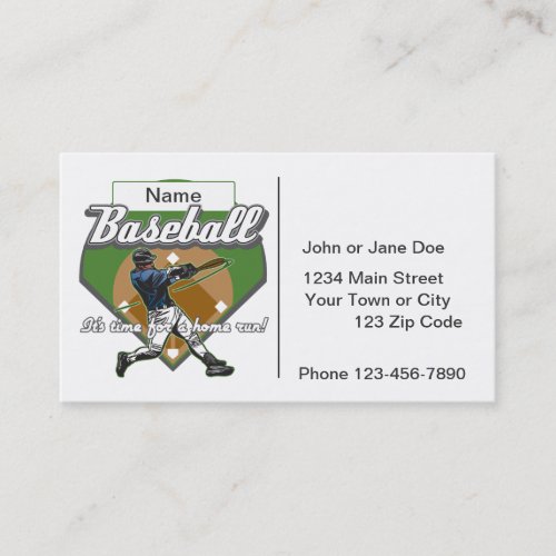 Personalized Baseball Home Run Business Card