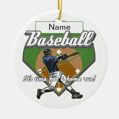 Personalized Baseball Home Run Ceramic Ornament