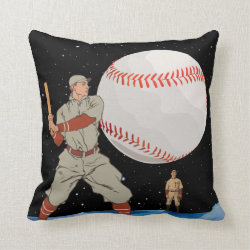 Personalized Baseball in Space Throw Pillow