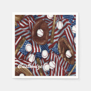 Personalized Baseball In The USA Napkins