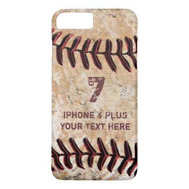 Personalized Baseball iPhone 7 PLUS Case Your TEXT (Back)