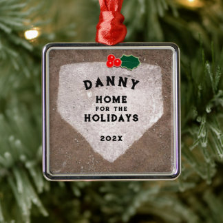 Personalized Baseball Keepsake Metal Ornament