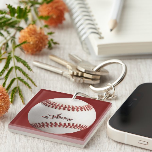  Personalized Baseball Keychain (Front Right)