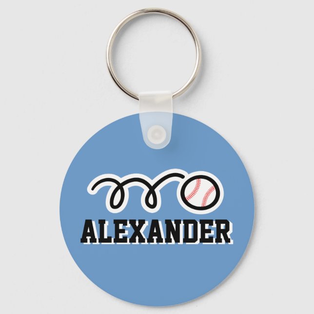 Personalized baseball keychain for kids name (Front)