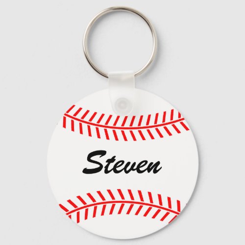 Personalized baseball keychain with custom name