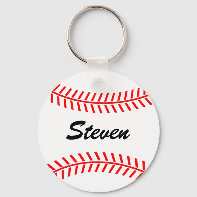 Personalized baseball keychain with custom name (Front)