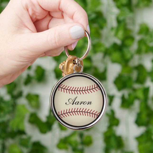 Personalized Baseball Keyring Keychain Gift (Hand)