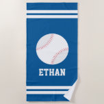 Personalized Baseball Kids Beach Towel<br><div class="desc">Fun personalized sports themed design.</div>