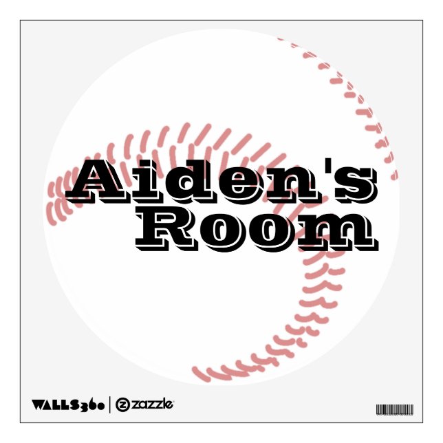 Personalized Baseball Kids Bedroom Wall Decal (Front)