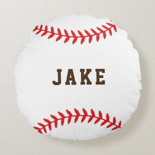 Personalized Baseball Kids Name Sports Round Pillo Pillow