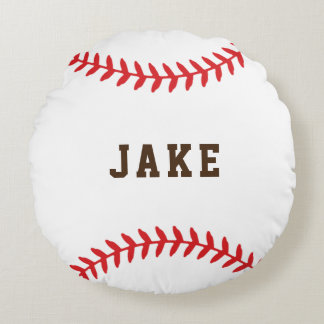 Personalized Baseball Kids Name Sports Round Pillo Pillow
