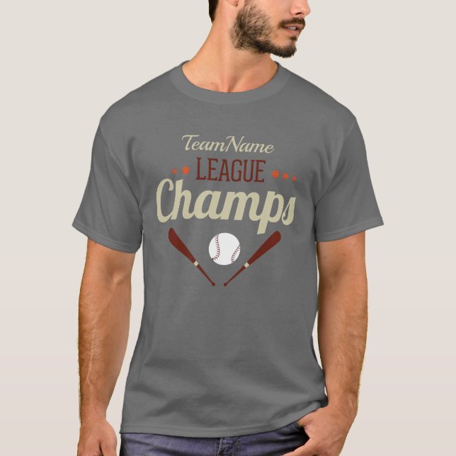Personalized Baseball League Champs T-Shirt (Front)